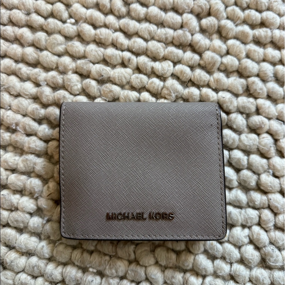 Michael Kors grey saffiano leather wallet
